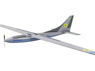 UAV Spectator-M1 Ukrainian military drone  Low-poly 3D model