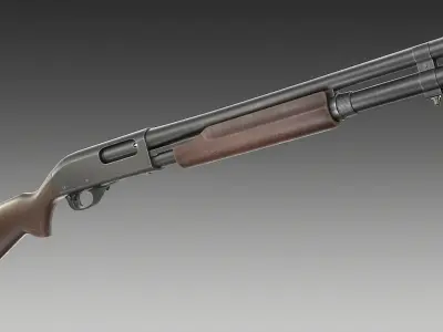 Remington 870 Shotgun Low-poly 3D model