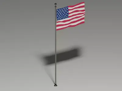 Flag of USA Free low-poly 3D model