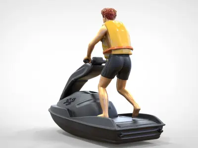 N1 Jetski Driver standing 3D print model