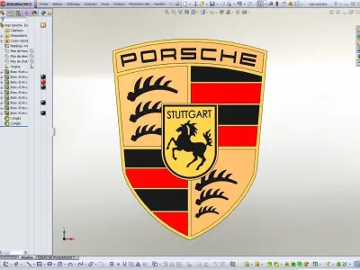 logo porsche 3D model