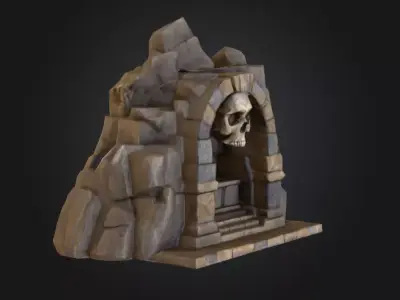 Skull Altar Low-poly 3D model