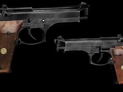 GAME READY BERETTA 92FS PBR RIGGED Low-poly 3D model