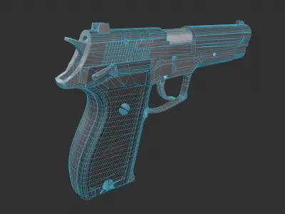 DP51 Pistol Low-poly 3D model