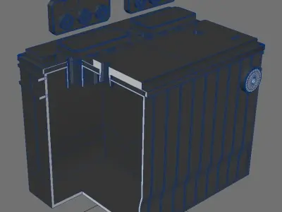 standard car battery 3D model