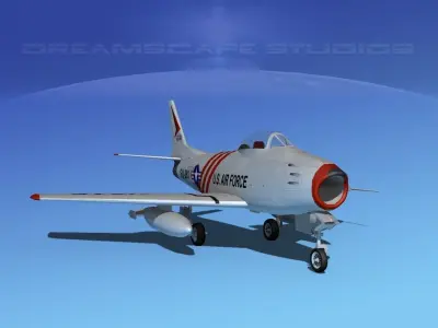 North American F-86 Sabre Jet V05 USAF 3D model