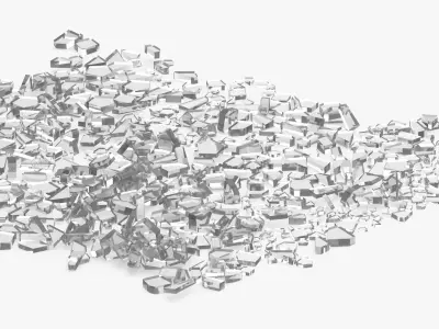 Tempered Glass Pile Small and Large 3D model