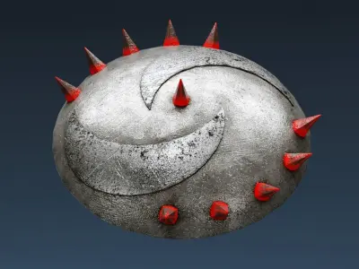 Lunar shield from medieval times  Low-poly 3D model