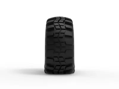 Offroad tire 4 deflated Scale 1 to 25 3D print model