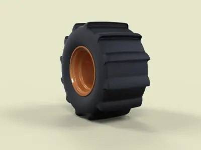 Rear wheel for sand and mud 3D model