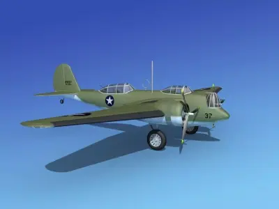 Martin B-10 V09 USAAF 3D model