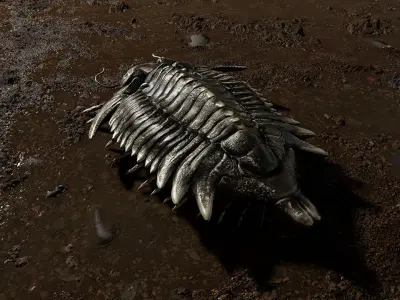 Trilobite 01 - Metopolichas Low-poly 3D model