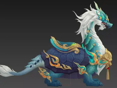 Divine turtle  Xuanwu Low-poly 3D model