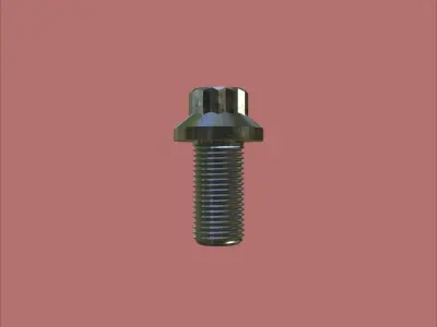 Steel Stained M5 12 Point Bolt 4K PBR 3D model