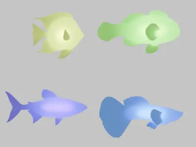 Indirect lighting of tropical fish 3D model