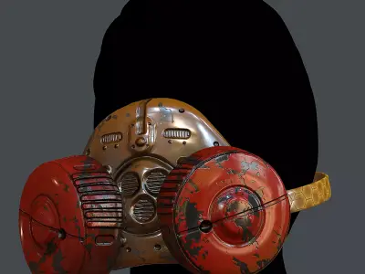 Gas mask helmet 3d model scifi Low-poly 3D model Low-poly 3D model