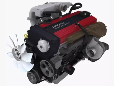 Nissan RB20DETR engine Low-poly 3D model