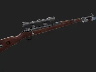 Karabiner 98k Low-poly 3D model