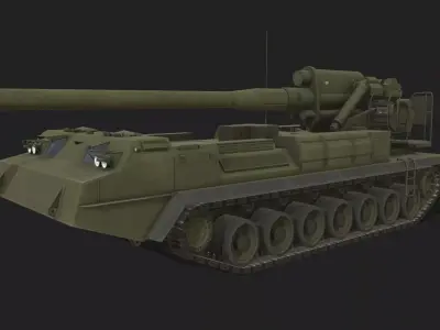 Tank 2s7 Pion Low-poly 3D model