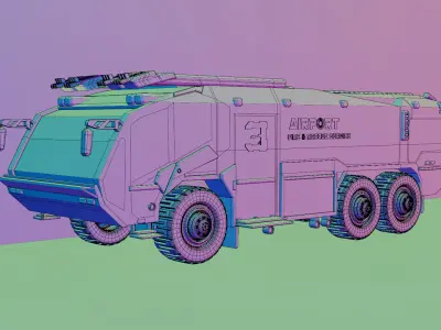 Airport truck red 3D model