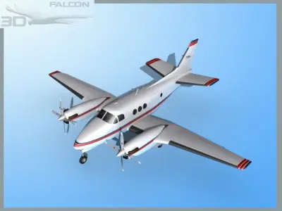 Falcon3D E90 King Air F01 3D model