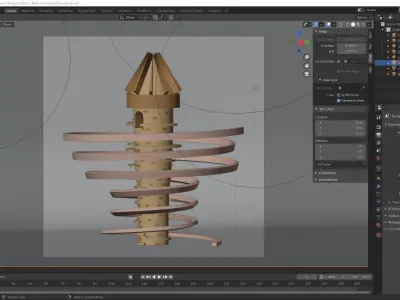 Temple 4 - The Ribbon Temple Low-poly 3D model