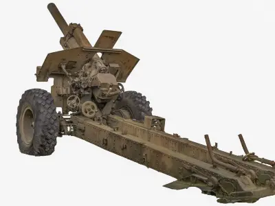 122-mm howitzer - anti-tank gun 3D model