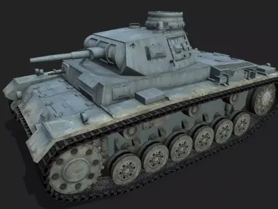 Panzer 3 tank Low-poly 3D model