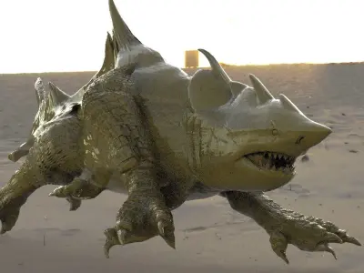 Megalodon Dragon Hybrid  longer with UVs 3D 3D model