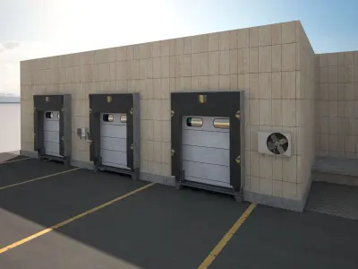 Cargo Building TIR Low Poly2 Low-poly 3D model