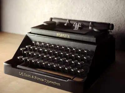 typewriter la cadillac Low-poly 3D model