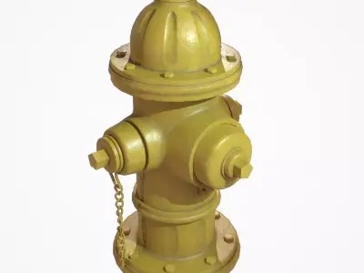 Firehydrant painted yellow Low-poly 3D model