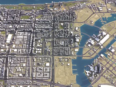 Abu Dhabi Low-poly 3D model