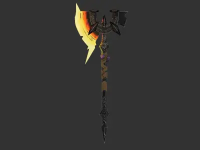 Mythical lava melee weapon Low-poly 3D model