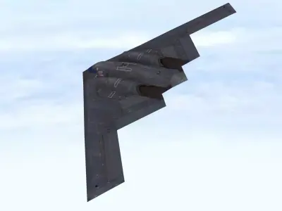 Fighter Jet Flying In Sky Plane V05 Low-poly 3D model