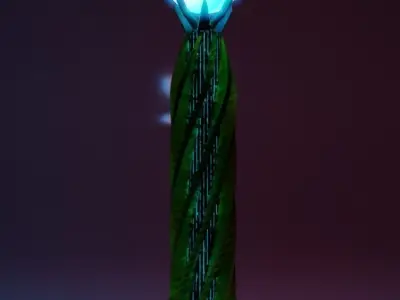 Sci-fi Tower Low-Poly Game-Ready 4K PBR Textures Free low-poly 3D model