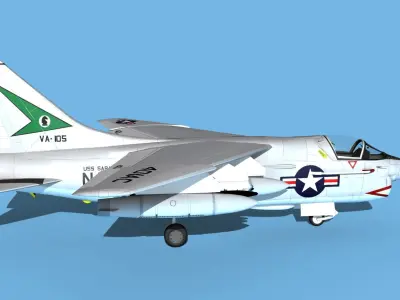 Chance Vought A-7C Corsair II V23 USN 3D model