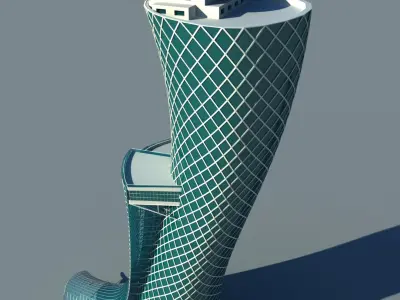 Abu Dhabi Capital Gate 3D model buy