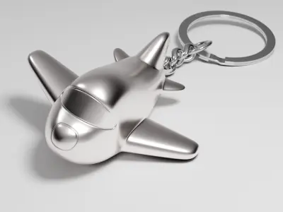 Airplane keychain Low-poly 3D model