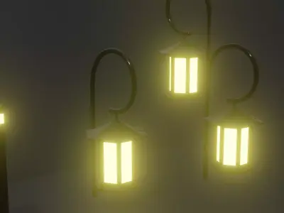 Sidewalk and wall lamp pack Free low-poly 3D model