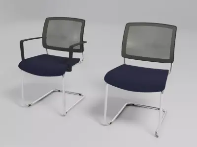 GAYA - Cantilever upholstered chair - Free 3D model