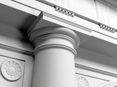 Arch Doric Mutulary column on Vignola 3D model