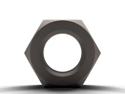 Hex Nut Low-poly 3D model