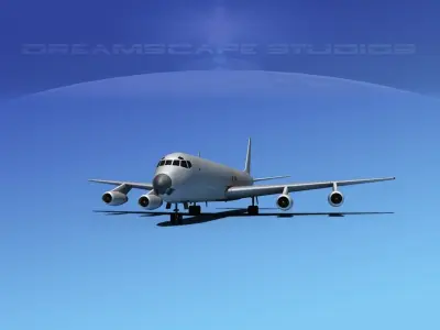 Douglas DC-8-63 Freighter Bare metal 3D model