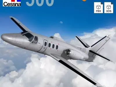 Cessna 500 Citation I Low-poly 3D model