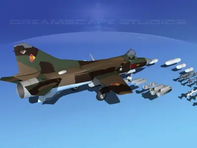 Mig 23 Flogger B V13 East Germany 3D model