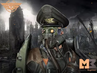 Dystopia General  Low-poly 3D model