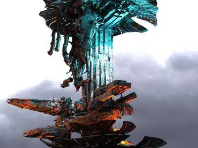Post apocalyptic shroom tower 3D model