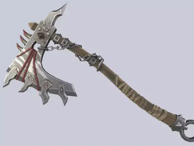 Orc axe Low-poly 3D model order
