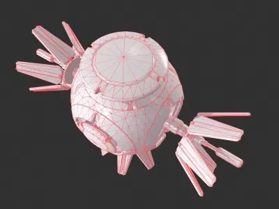 Soviet Space Drone Low-poly 3D model